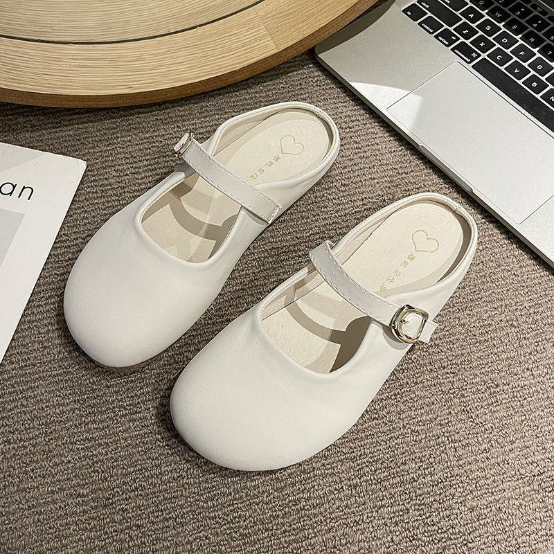 2025 Summer New Bag Head Half Slippers Women Wear Lazy Flat Bottom Cool Slippers Fashion Versatile Cool Slippers Women