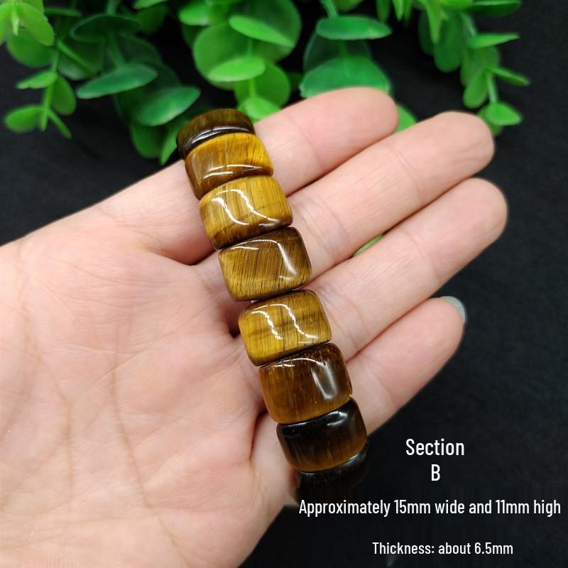 Tiger Eye Single Strand Beaded Bracelet, Wood Opal Unisex Jewelry, Birthday Gift