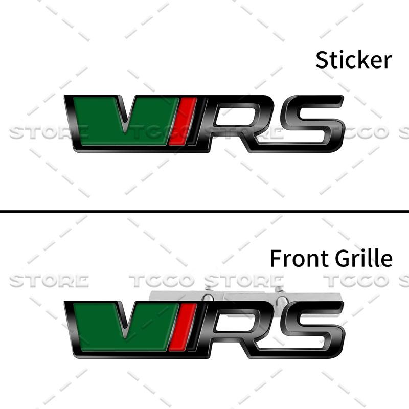 3D Chrome Metal Car Styling VRS Logo Front Grille Emblem Sticker For Skoda Octavia Fabia Rapid Superb Kodiaq Rear Trunk Decor