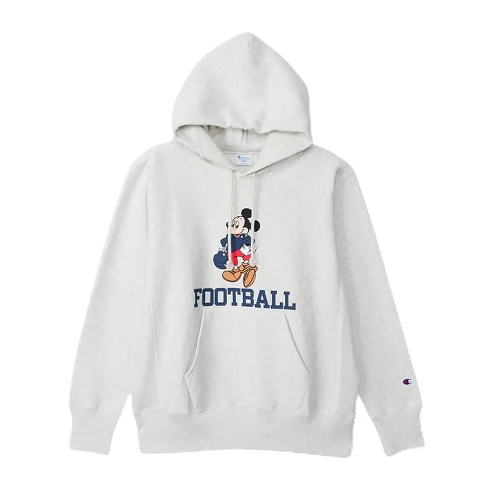 

Champion Long Sleeve Graphic Print REVERSE Hooded Men s WEAVE(R) Sweatshirt, Oatmeal, C3-A131