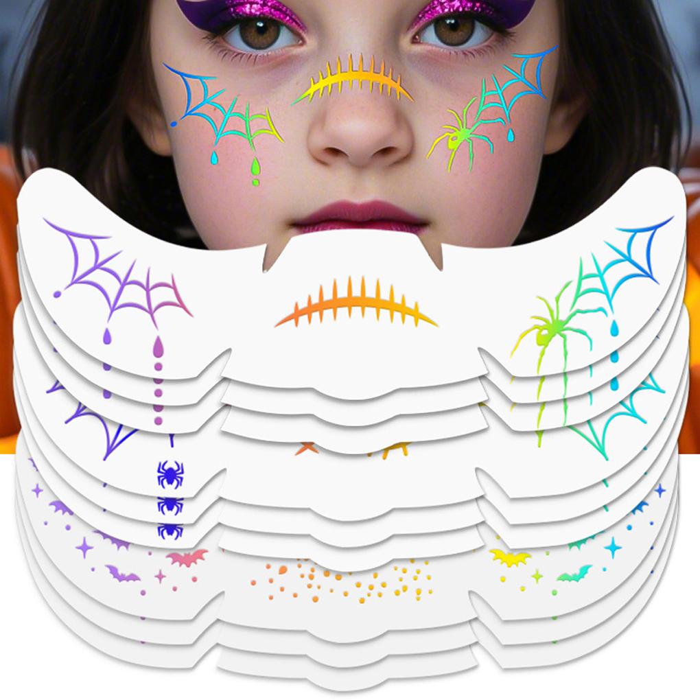 New 10PCS Halloween Face Tattoo Sticker Hot Stamping Freckles Makeup Radiation Fake Freckles Christmas Temporary Tattoo Stickers