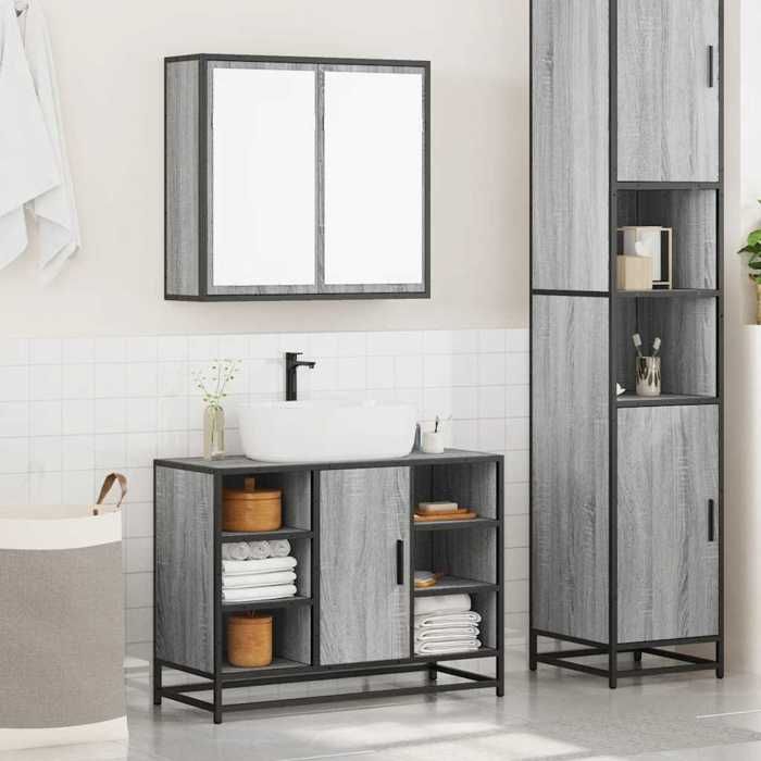 VidaXL Ensemble De Meubles De Salle De Bain 2 Pcs Sonoma Grey 3300913
