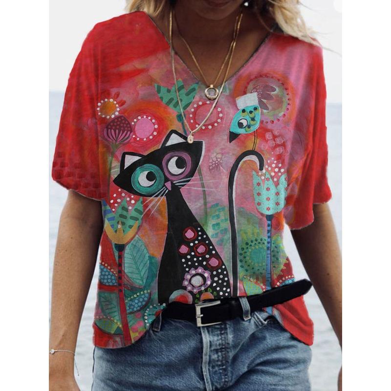 Summer New 3d Printe Women's Clothing Spring/Summer New Style Loose Printed T-shirt