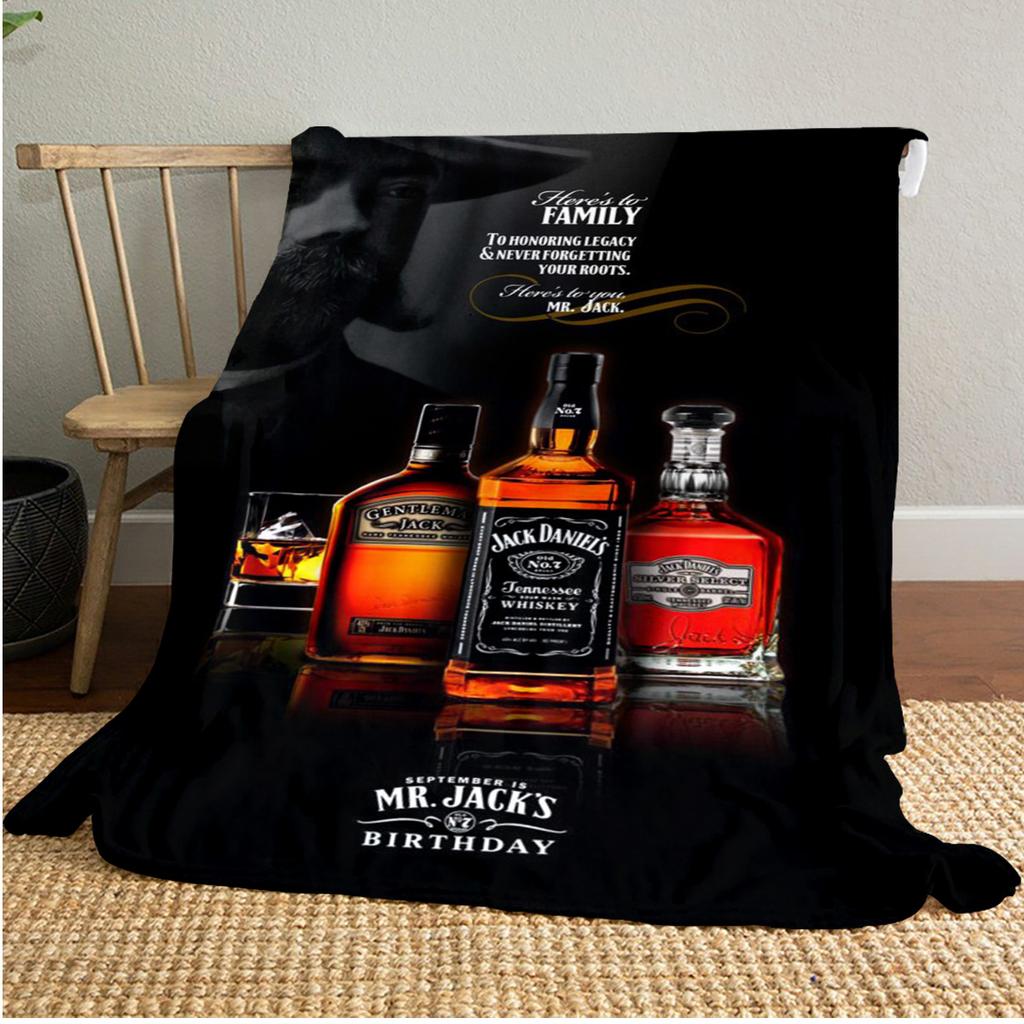 Jack Daniel's Tennessee Whiskey Plush Blanket Soft Comfortable All Seasons blanket Sofa Office Naps blanket Outdoor Travel throw Perfect Gift