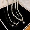 K Real Gold Electroplated Zircon Pearl Necklace Light Luxury Niche Fashion Collarbone Chain Daily Versatile Neck Chain Women