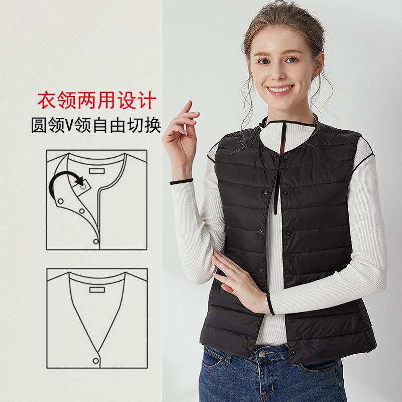 New Light Down Vest Women's White Duck Down Vest Liner Thin Down Jacket Vest To Keep Warm