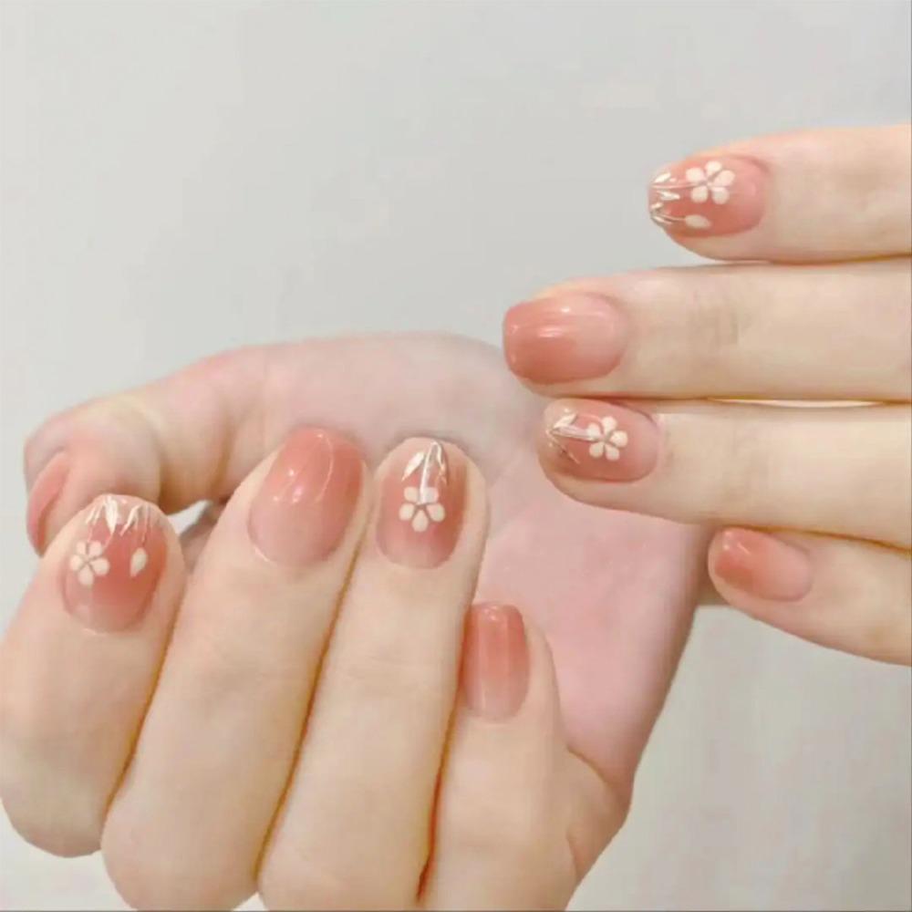 

Носимые маникюрные накладные ногти с полным покрытием, модные французские накладные ногти для женщин