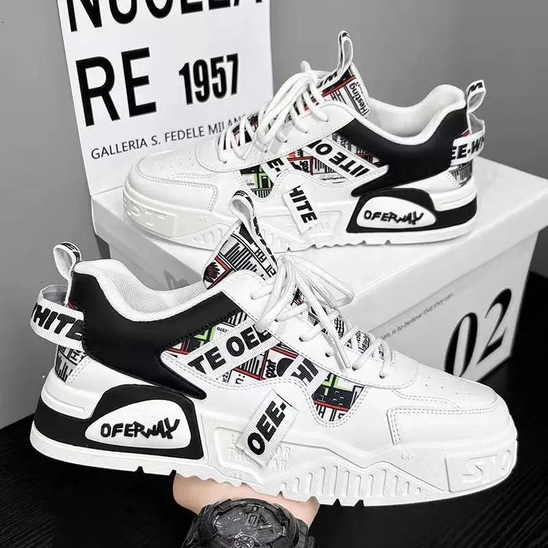 Graffiti Casual Shoes for Men Comfort Men's Sneakers Fashion Male Platform Shoes All-match Men's Leisure Shoes Platform Sneakers