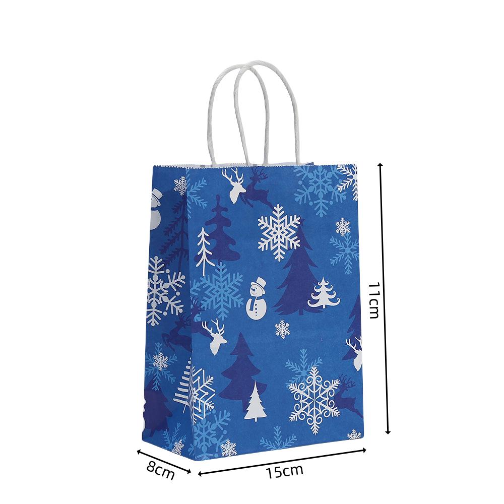 StoBag, Sacs Cadeaux de Noël Bleus, Célébrer Joyeux Père Noël motif Flocon de Neige, emballage snacks, Papier Réutilisable, 12/30 pcs