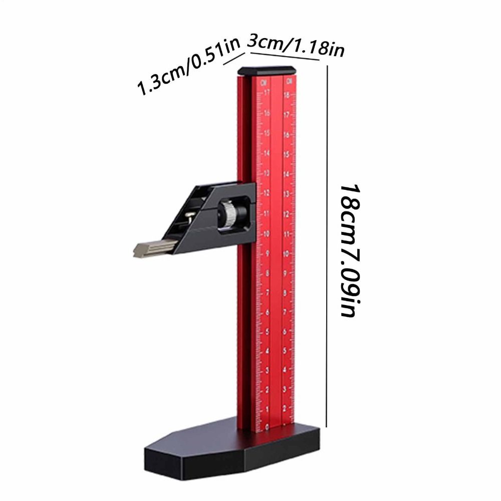 Aluminum Alloy Table Saw Height Ruler Dual Scale Heavy Duty Table Saw Setting Gauge Fine Tuning Professional Grade