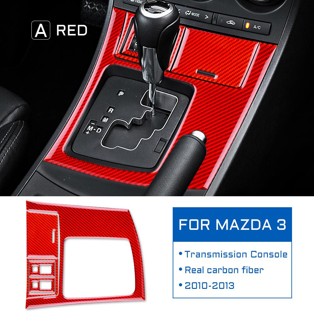Forged Real Soft Carbon Fiber for Mazda 3 2010 2011 2012 2013 Accessories Car Gear Shift Frame Panel Cover Sticker Interior Trim