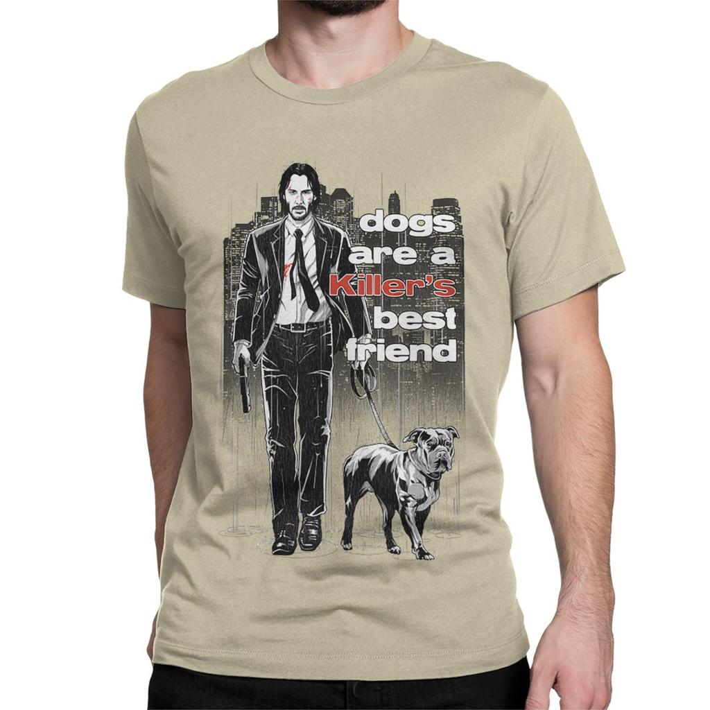 T-Shirt Crazy John Wick Dogs Are A Killer's Best Friend Uomo Donna 100% Cotone Magliette a Manica Corta Idea Regalo Abbigliamento