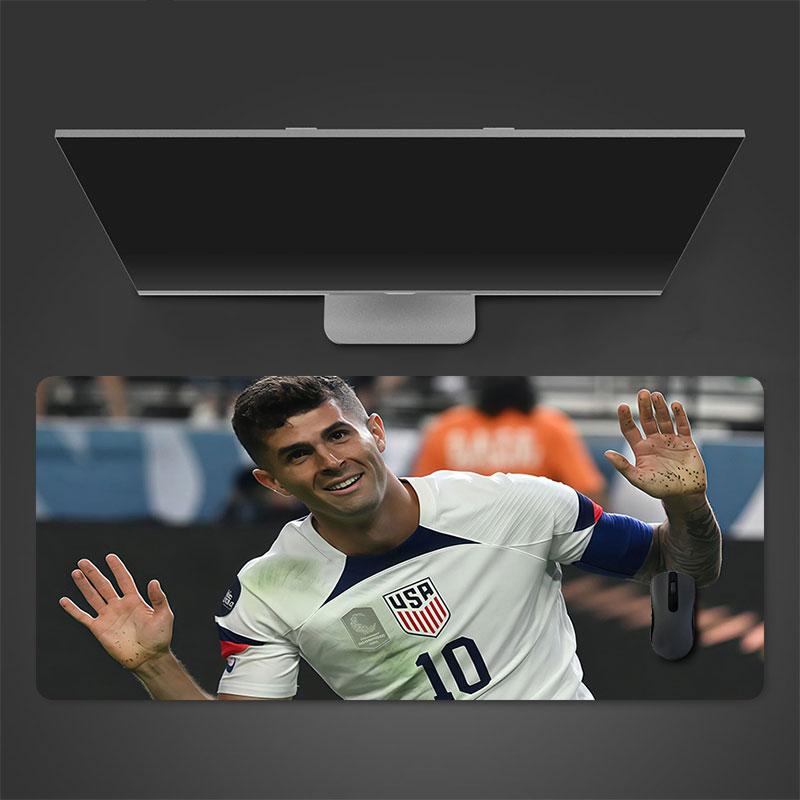 Pulisic Mouse Pad, Large Gaming Desk Mat, Non-slip XXL Mousepad for Laptop & Tablet, Mini PC Playmat with Stitched Edges