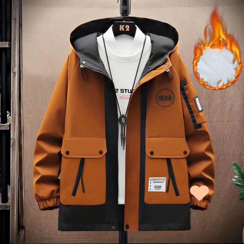 Jackets Men's Spring and Autumn Men's Youth Hooded Jackets Trendy Loose Casual Workwear Jackets
