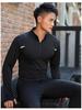 Men's Long Sleeve Half-Zip Quick-Dry Sport Shirt for Running, Training & Morning Runs - Spring, Autumn, Winter.