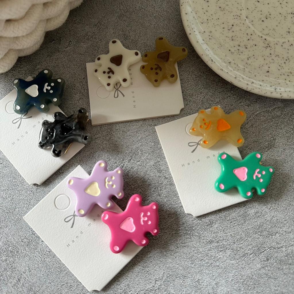 Korean version of candy bear hairpin cute less versatile bangs clip hairpin edge clip broken hair clip hair accessories 2025