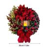 30cm Christmas Wreath With Lantern Front Door Garland With Large Bow Seasonal Ornament Christmas Decoration For Front Door Wall