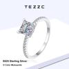 Tezzc 1 Karat Prinzessschliff Quadratischer Moissanit Diamantring 925er Silber Verlobungsring Ehering Für Damen Feiner Schmuck Geschenk