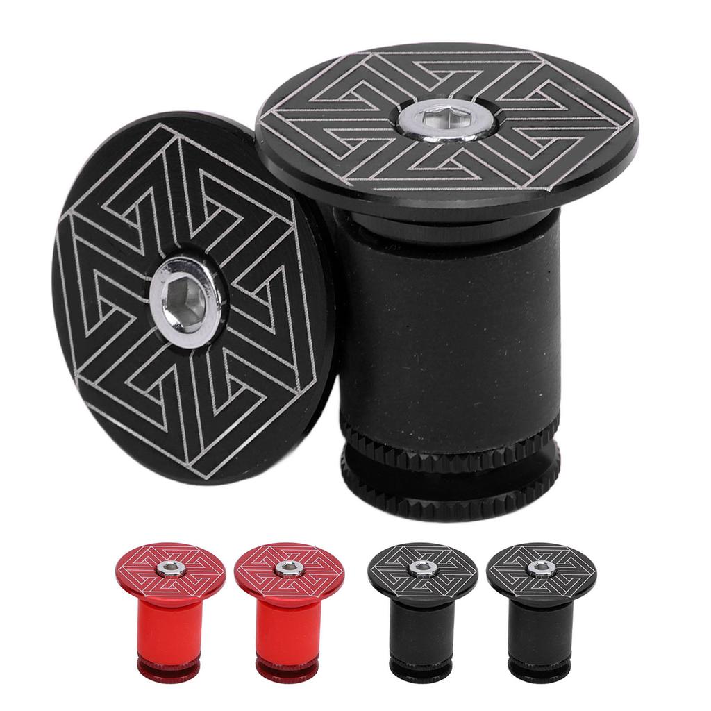 1 Pair of Handlebar Grip End Caps Aluminum Alloy Universal Bar Plugs for Mountain Road Cycling