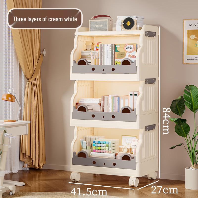 Children's Movable Multi-Layer Bookshelf and Storage Rack