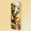 Blue Gold Soaring Eagle Tempered Glass Phone Case For Samsung Galaxy S25 S26 Ultra S23 S24 Plus S25 FE S24 Ultra Protect Cover