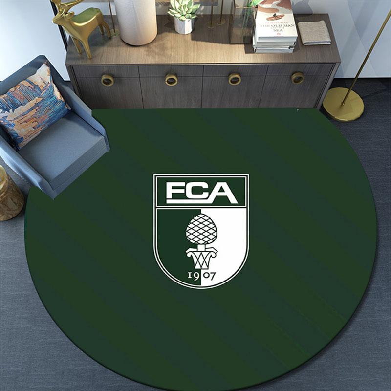 FC Augsburg,Runder Teppich,Teppich für Wohnzimmer Schlafzimmer Sofa Spielzimmer Dekor,Rutschfeste Fußmatte