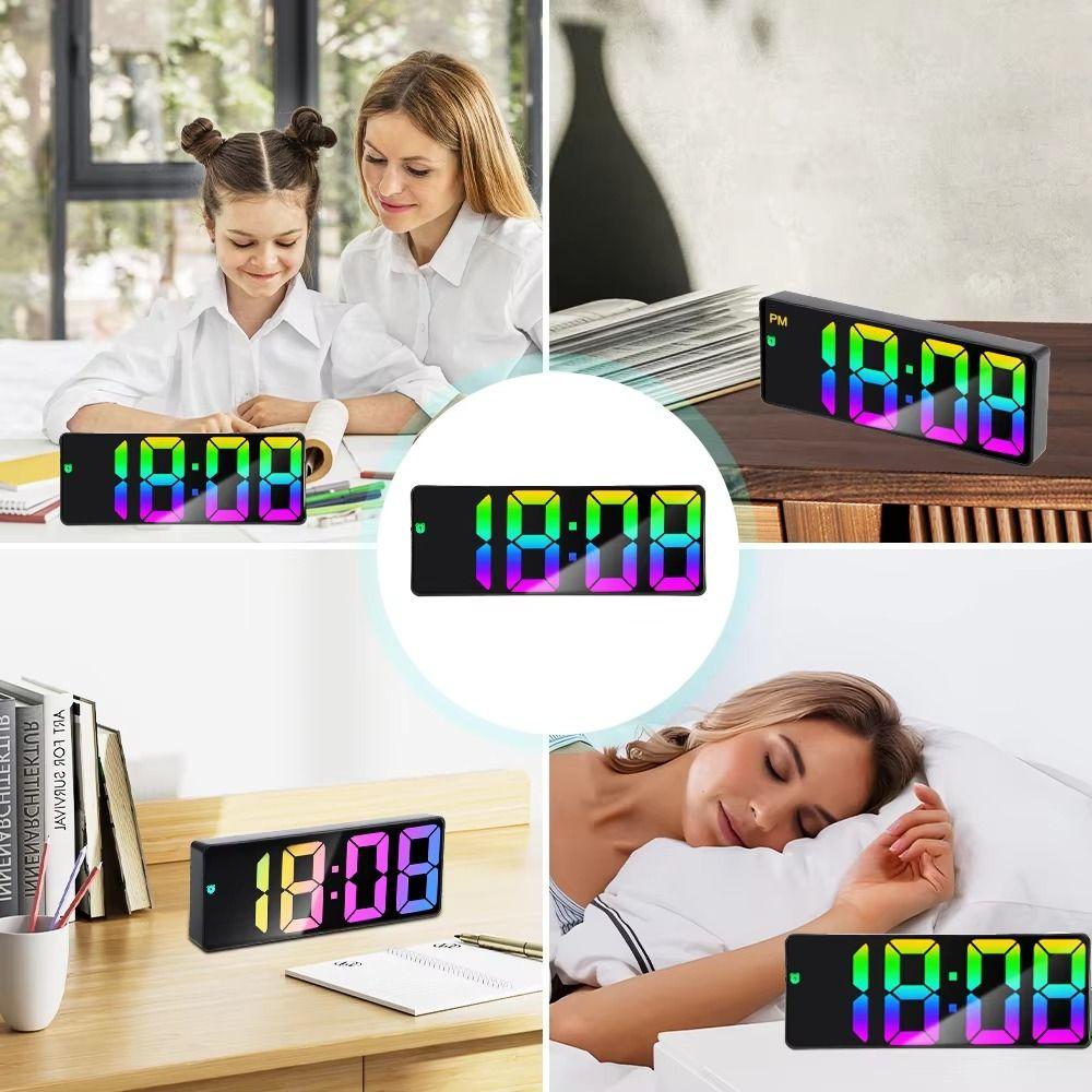 Temperature/Date Display Digital Alarm Clock 12/24H Format LED Digital Clock Office