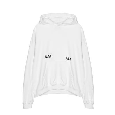 002 Oversized Sweat Hoodie White Sai/42