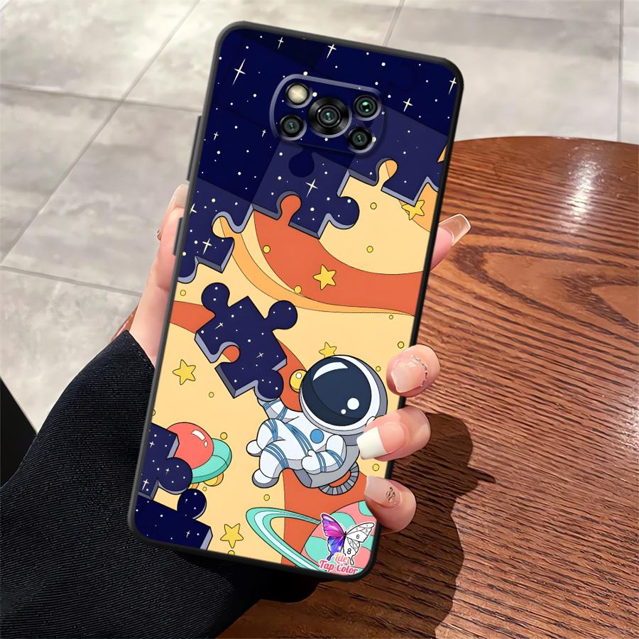 Cartoon Astronaut Hülle für Xiaomi Poco F8 X3 X4 X5 X7 Pro F3 C71 M5 F1 C50 M3 M4 M7 C75 C61 Funda Handyhülle