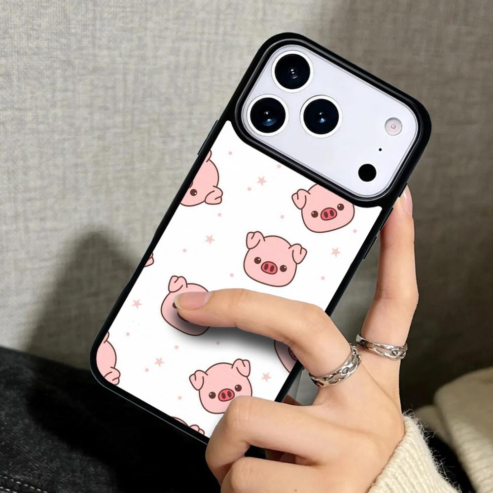 Capa Case for iPhone 17 Air 16 Pro Max 15 Plus 11 13 Mini 14 12 Back Phone Cover cute pig