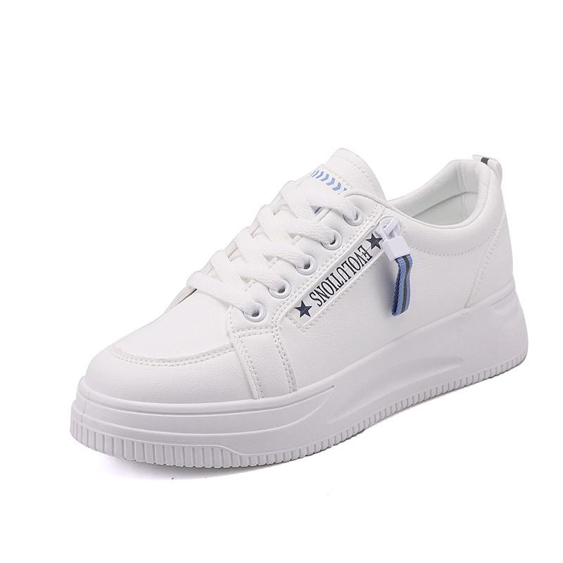 Scarpe Bianche Piccole Donna Sneakers con Plateau Quattro Stagioni Scarpe Casual in Pelle Donna Scarpe Basse Scarpe da Skate per Studenti da Esterno
