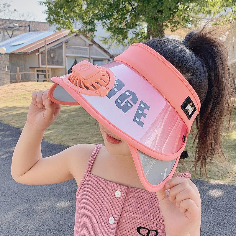 

Детская шляпа от солнца Летняя шляпа для девочки Милая мультяшная шляпа с электровеером Детская шляпа с открытым верхом Шляпа от солнца для мальчика Шляпа от солнца 50-58cm