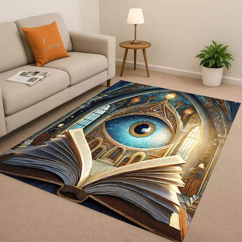 Symbol Oka Wszechwidzącego Wolnomularstwa Złe Oko Sztuka Dywanik do Salonu Antypoślizgowy Dywan do Sypialni Pokoju Zabaw Kanapy, Dekoracja Domu Wycieraczka