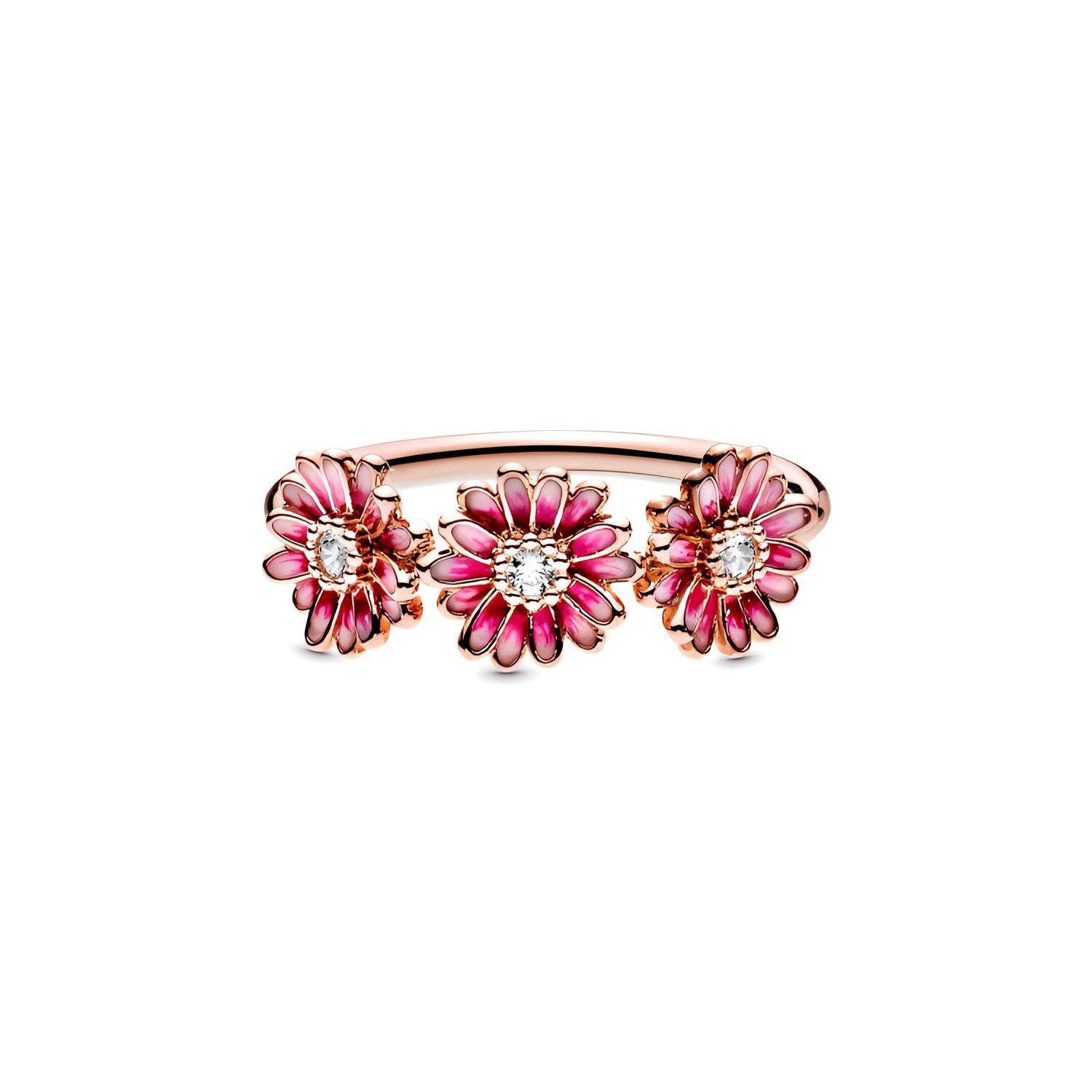 

Pandora Rose Gold Three Pink Daisy Ring Women rings 188792C01 48