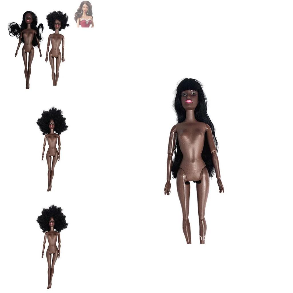 African Doll 30cm Charcoal Black Jointed Nude Doll 80g Weight