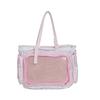 Y2K Roztomilá japonská Ita taška Lolita dívka Průhledná taška přes rameno Velkokapacitní crossbody ležérní taška DIY výstavní kabelky