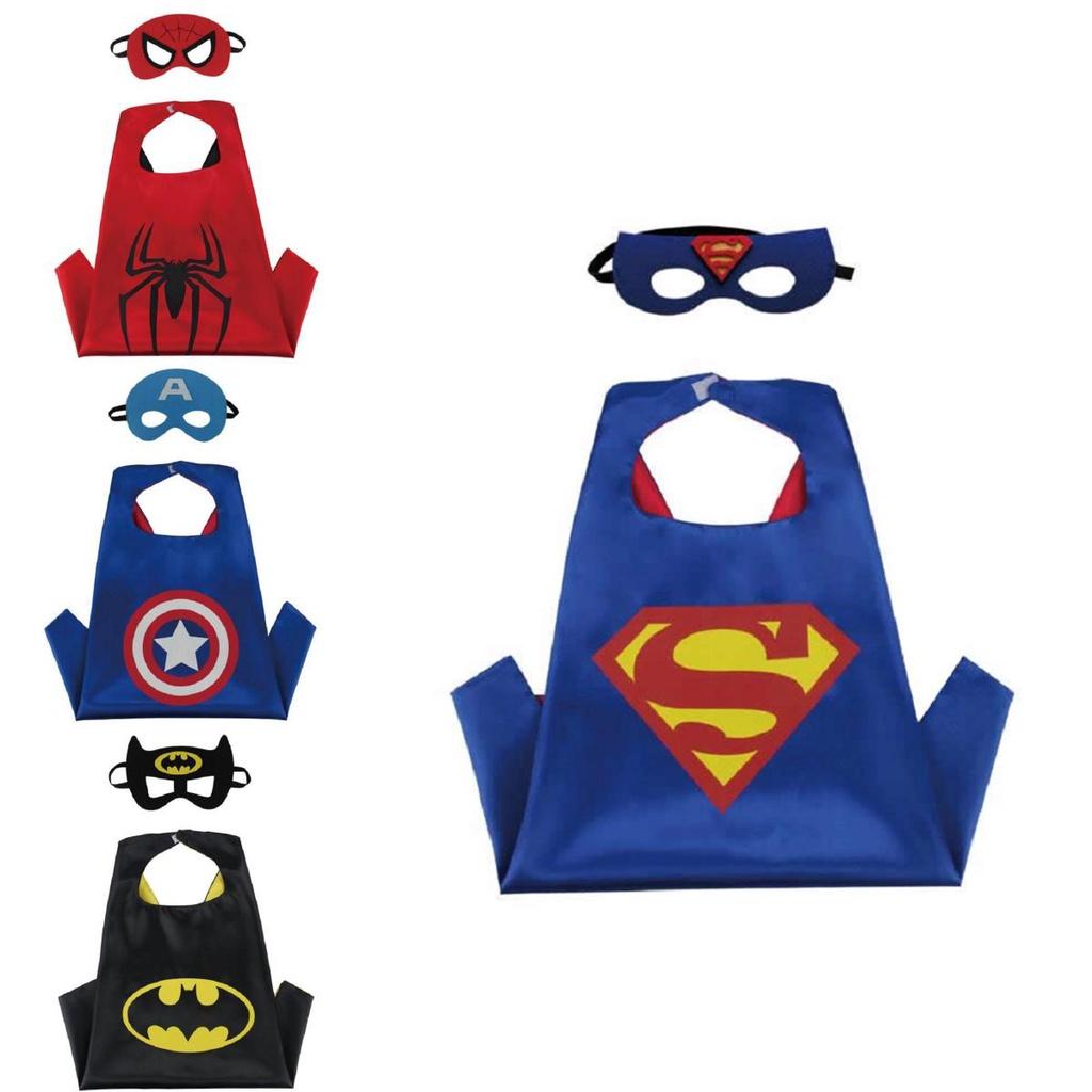 Colorful Marvel Anime Cosplay Superhero Cloak And Mask For Childrens Fancy Dress