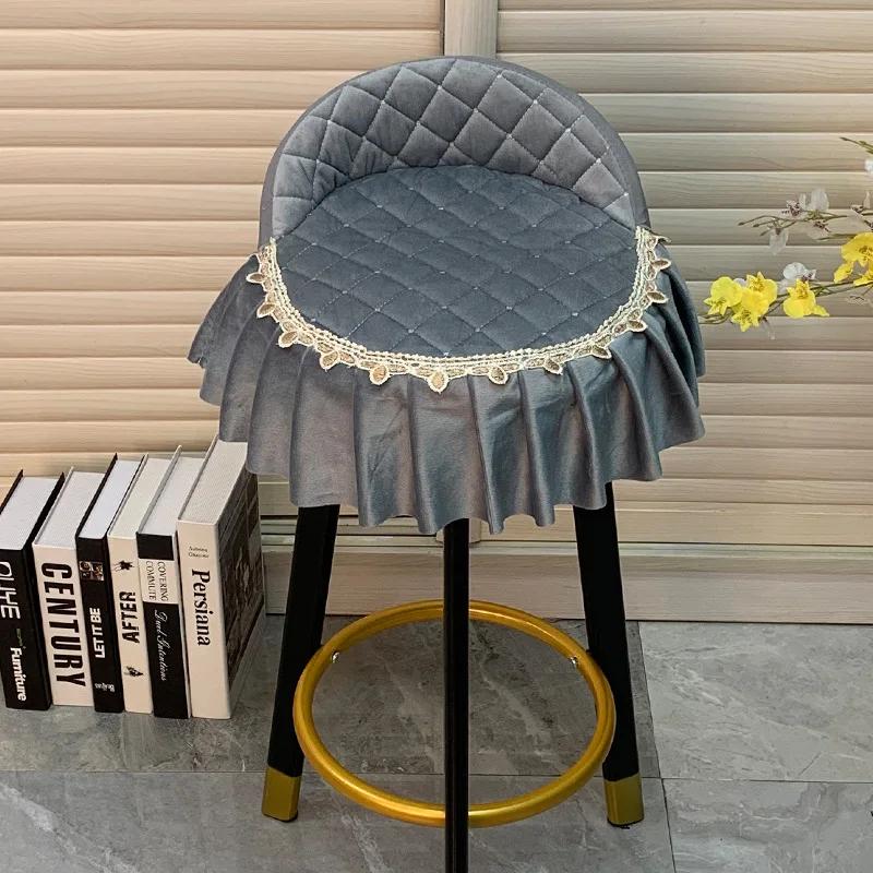 Bar Stool Chair Cover Cotton Dust-proof Anti-Skid Elastic Modern Beauty Salon Bar Lift Chair Restaurant Hotel Dining Chair Cover
