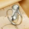 Elegant Adjustable Stainless Steel Geometric Finger Ring for Women - Non-Fading Titanium Steel Design