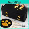 Mignon Chat Noir Capybara Peluche Grande Capacité Trousse à Crayons Pour Étudiants Organisateur de Papeterie