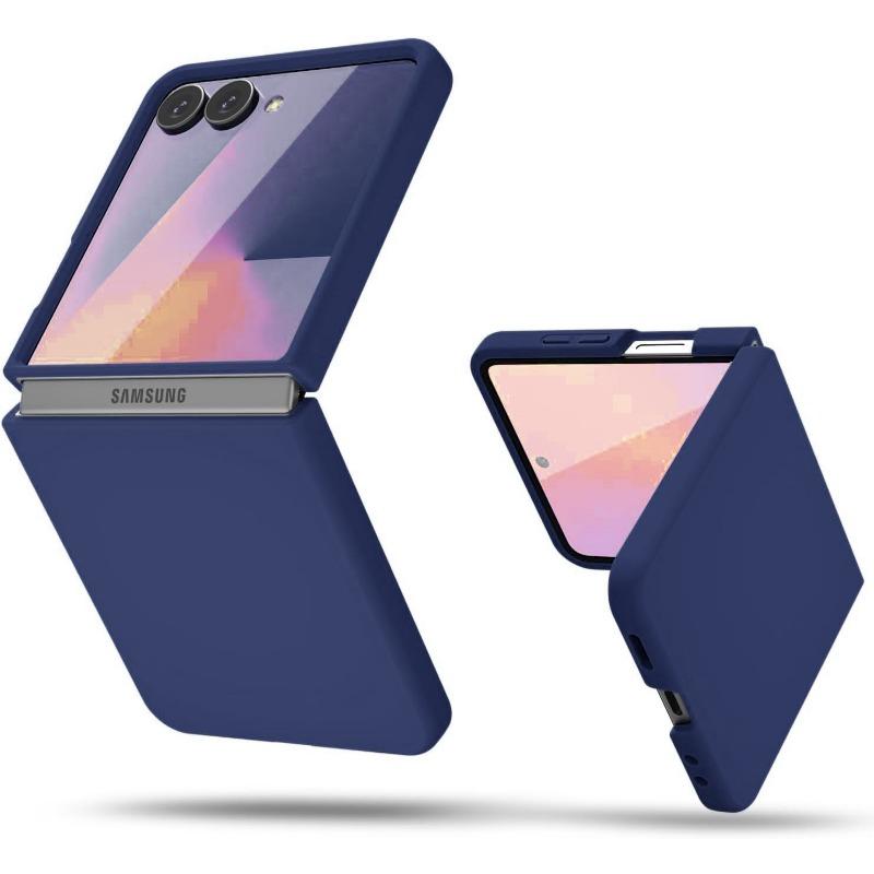 Applicable To The New Samsung ZFlip7Fe Folding Mobile Phone Case Zflip6 Liquid Silicone Protective Case Anti Fall Solid Color Soft