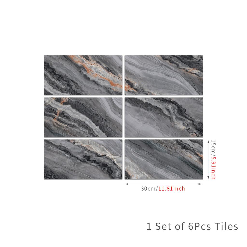 Marble Pattern Glossy Tile Wall Sticker Self-Adhesive Living Room Bathroom Renovation Wall Decoration Waterproof And Moisture-Proof Wallpaper