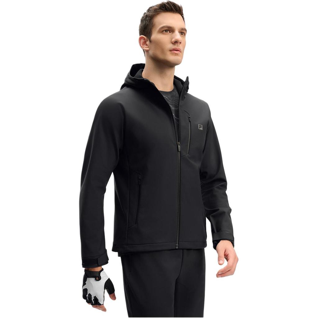 Fila Fitness Outdoor Series Casual Hooded Long Sleeve Jacket Men Jacket Deep-Black A11M441706F-BK