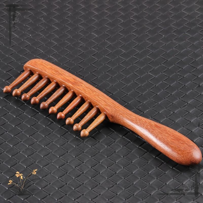 [Wooden Hair Comb] Wooden Wide-Tooth Hair Comb | Scalp Massaging & Detangling, Healthy Hair Care with Smooth Polished Finish, Minimalist Design
