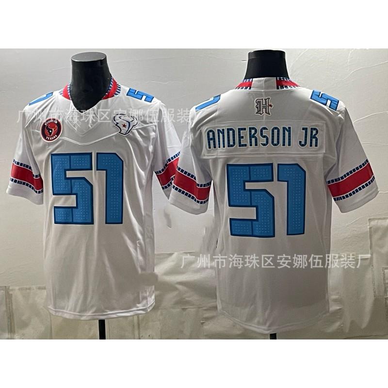 2026 Houston Texans Football Jersey 55 Short Sleeve Embroidered Sports Team Uniform