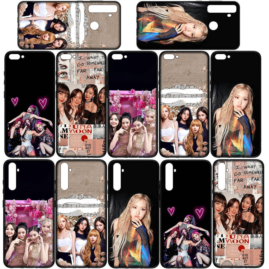 Cover per iPhone 17 16 15 Xiaomi Poco Redmi Note 14 13 12 11 Pro Max Samsung Galaxy S25 S24 9 OPPO Huawei Jennie Nera Lisa Rosa Jisoo Rosa Custodia per Telefono