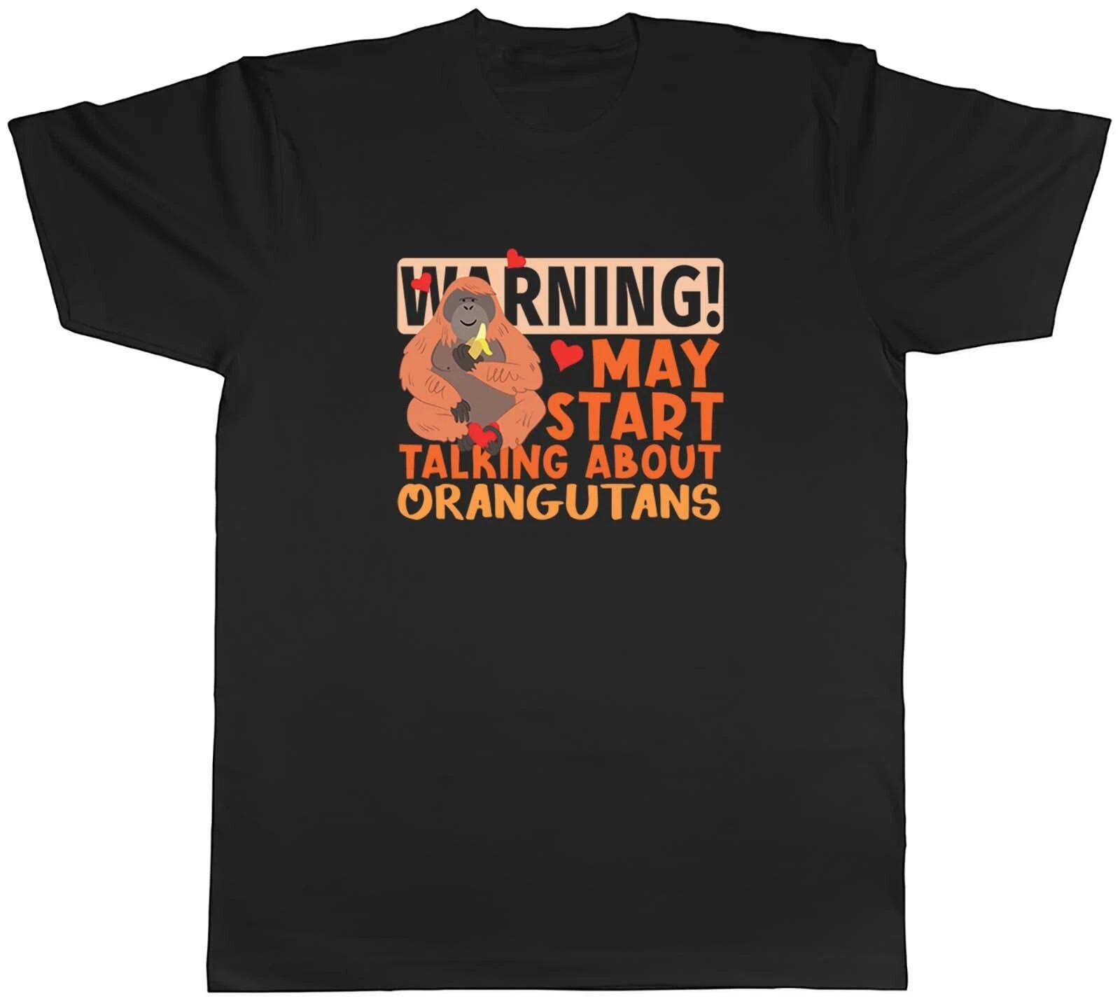 Warning Orangutans Mens T-Shirt Wildlife Zoo Safari Tee Gift XXL