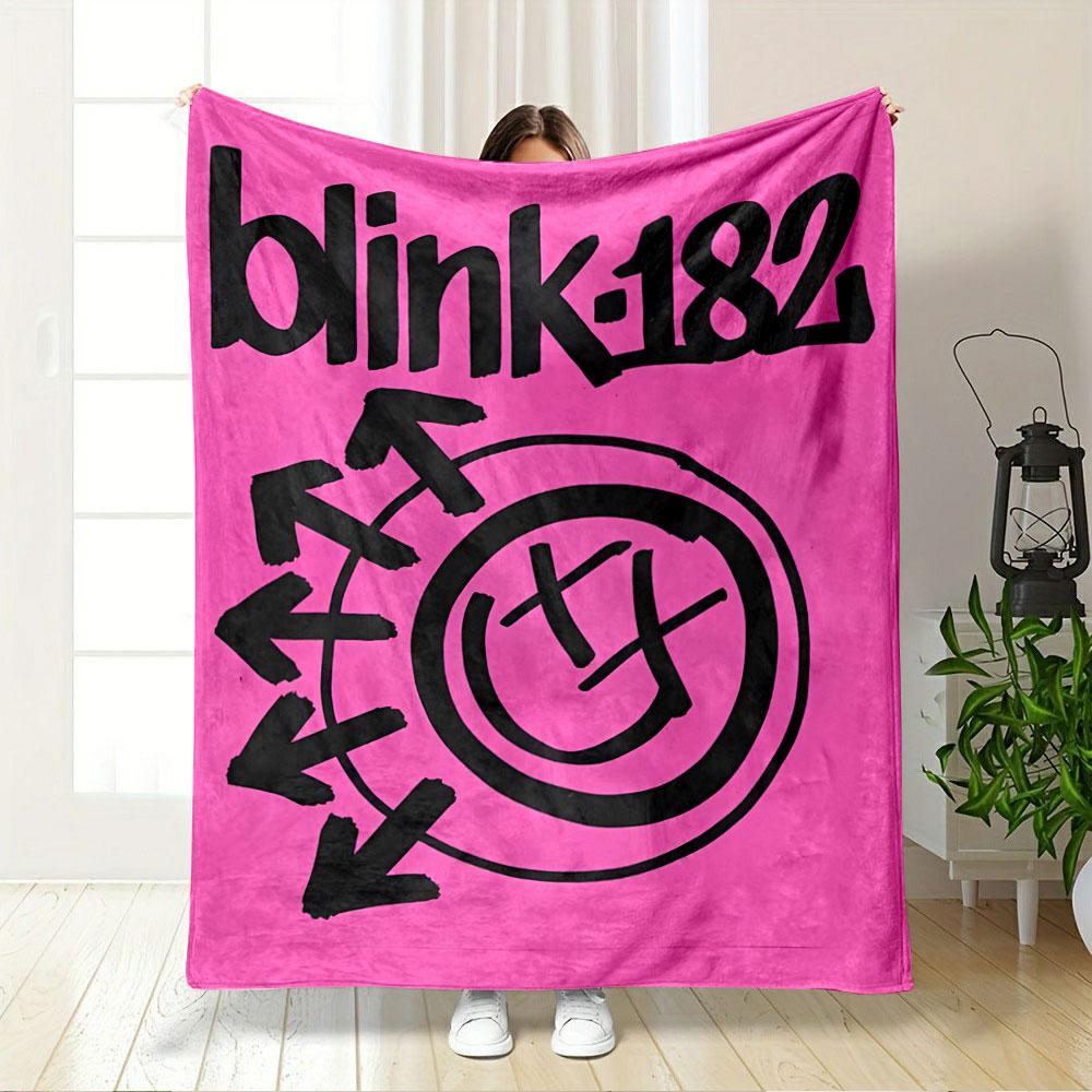 Blink-182 Logo Pink Blanket for All Seasons Blanket Lunch Break Throw Gift