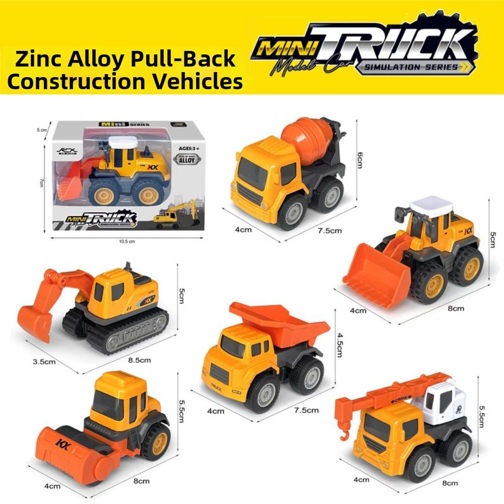 4/6pcs 2 Styles Simulation Diecast Crane Car Alloy Engineering Vehicle Toy  Children Kids Boys