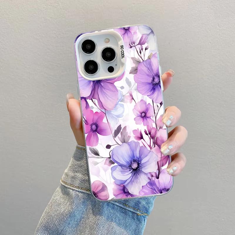 

Watercolor Flower Pattern Phone Case For Samsung Galaxy S26 S25 Ultra S24 S23 FE S22 S21 Plus A56 A55 A54 A35 Hard Matte Cover Galaxy S24 FE